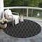 Homeroots 8' Black And Ivory Round Geometric Washable Indoor Outdoor Area Rug 596718 - alternate 4