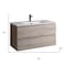 Homeroots 36" Natural Wood Freestanding Bathroom Vanity With White Sink And Two Drawers 627479 - alternate 3