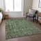 Homeroots 8' X 10' Artichoke Green And Black Damask Washable Indoor Outdoor Area Rug 605094 - alternate 3