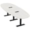 Skutchi Designs 12ft Conference Table With Power Unit | 12 Person Modular Boval Meeting Table | Harmony Series HAR-BOVL-48X144-T.BK-WA7976-EBLK - alternate 1