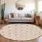Homeroots 8' Salmon And Beige Round Geometric Washable Indoor Outdoor Area Rug 595765 - alternate 5