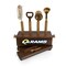 Picnic Time Family Of Brands NFL Los Angeles Rams Sidecar 5-Piece Bar Tool Set, (Acacia Wood) 672-05-508-337-2 - alternate 2