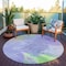 Homeroots 8' Lavender Mint Green And Ivory Round Abstract Washable Indoor Outdoor Area Rug 617403 - alternate 3