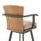 Armen Living Hazel Outdoor Patio Swivel Counter Stool in Aluminum with Teak Wood and Brown Cushion LCHABABRN26 - alternate 4