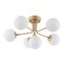 Jonathan Y Olivier Parisian 24" 6-Light Globe Modern Industrial Iron Bistro LED Semi Flush Mount, Gold JYL9542A - alternate 4