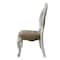 Homeroots Gray and White Upholstered Faux Leather And Solid Wood King Louis Back Dining Side Chairs, 2PK 573421 - alternate 3