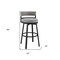 Homeroots 38" Light Gray Metal Swivel Low back Outdoor Bar Height chair with Footrest 490219 - alternate 2
