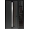 Vdomdoors Aluminum Door with Hidden Handle Hiddex 0155 Ardesia Nero Entry Steel Metal Modern Painted W36+14xH HIDDEX0155EXD-BLK-W36+14xH80-LH-I - alternate 1
