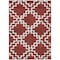 Homeroots 8' X 10' Brick Red And Ivory Geometric Washable Indoor Outdoor Area Rug 593741 - alternate 3
