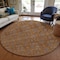 Homeroots 8' Copper Beige And Taupe Round Floral Washable Indoor Outdoor Area Rug 582268 - alternate 3