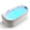 Anzzi Stone Bell 67 in. Flatbottom Freestanding Whirlpool and Air Bathtub with Center Drain and Faucet FT-AZ514WH-CH - alternate 1