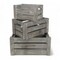 Homeroots Set of Three Gray Solid Wood And Metal Crate, 3PK 487690 - alternate 4