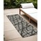 Homeroots 8' Runner Gray and Black Abstract Washable Non Skid Indoor Outdoor Runner Rug 559272 - alternate 1