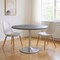 Homeroots 48" Gray and Silver Marble and Aluminum Pedestal Base Round Top Dining Table 572222 - alternate 3