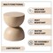Leisuremod Sage Fiberstone Side Table, Half-Round Hourglass Design, Weatherproof, Fully Assembled SST16BG - alternate 3