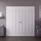 Sartodoors Sliding Closet Double Bi-fold Doors 96x96 inches White Solid Core Modern Interior ROYAL9811DBF-EMAL-9696 - alternate 1