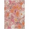 Homeroots 3' X 5' Blush Pink And Orange Floral Washable Indoor Outdoor Area Rug 611186 - alternate 3