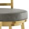 Homeroots 26" Gray and Gold Faux Leather and Stainless Steel Low Back Counter Height Swivel Bar Chair 569170 - alternate 4