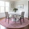 Homeroots 8' Pink And Ivory Round Geometric Washable Indoor Outdoor Area Rug 583380 - alternate 5