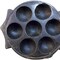 Homeroots 10" Black Cement Seven Tealight Round Candle Holder 554701 - alternate 2