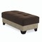 Homeroots 48" Brown and Cream Faux Leather And Microfiber Tufted Storage Ottoman 608926 - alternate 3