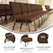 Flash Furniture Hercules Church Chair, Brown Back, 19-1/4 in W 25" L 33-1/4" H, Fabric Seat FD-CH02185-GV-10355-BAS-GG - alternate 5