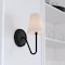 Vaxcel Briar 1 Light Matte Black Traditional Wall Sconce White Linen Shade W0474 - alternate 1