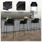 Leisuremod Axis Ergonomic Velvet/Polyester/Leather Bar Stool with Powder-Coated Steel AC29BL - alternate 3