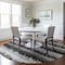 Homeroots 8' Black Gray And Ivory Round Striped Washable Indoor Outdoor Area Rug 598318 - alternate 4