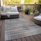 Homeroots 9' X 12' Copper Gray And Blue Striped Washable Indoor Outdoor Area Rug 588056 - alternate 5