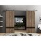 Sartodoors Sliding Double Barn Doors with Hardware, Planum 0012 Walnut and Aluminum Strips, Silver 13FT Rail H PLANUM0012DB-S-WLN-36 - alternate 1