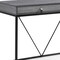 Homeroots 47" Gray and Black Writing Desk With Two Drawers 543777 - alternate 4