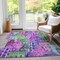 Homeroots 9' X 12' Purple Lilac And Green Village Houses Washable Indoor Outdoor Area Rug 577875 - alternate 4