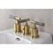 Kingston Brass Three-Handle Bidet Faucet with Knurled Handle and Brass Pop-Up, Brushed Brass KB6327KPS - alternate 2