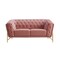 Homeroots Stylish Pink Velvet Loveseat With Diamond Tufts 480894 - alternate 1