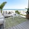 Homeroots 3' X 5' Olive Green And Beige Floral Washable Indoor Outdoor Area Rug 605729 - alternate 4