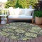 Homeroots 8' Fern Green And Blue Round Damask Washable Indoor Outdoor Area Rug 609068 - alternate 4
