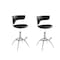 Homeroots Set of Two Black and Silver Metal and Faux Leather Low Back Adjustable Height Bar Chairs, 2PK 555036 - alternate 2