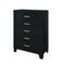Homeroots 49" Black Wood Five Drawer Dresser 564698 - alternate 2