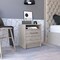Homeroots 20" Gray Wood Two Drawer Nightstand 543662 - alternate 3