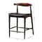 Baxton Studio Eira Counter Stool with Curved Backrest and Black Faux Leather Seat, Set of 2 261-2PC-14250-ZORO - alternate 5