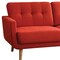 Homeroots 74" Red Linen Sofa With Wood Brown Legs 285661 - alternate 3