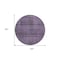 Homeroots 8' Plum Purple And Gray Round Striped Washable Indoor Outdoor Area Rug 588120 - alternate 4