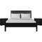 Homeroots Three Piece Black Solid Wood Bedroom Set 523668 - alternate 1
