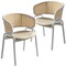 Leisuremod Ervilla Dining Arm Chair with Leather Seat and White Steel Base in Taupe, 2PK ECW-20TP-L2 - alternate 1