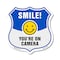 Signmission Smile You're On Camera Shield Sign Smile, 18 Inch X 18 Inch, Plastic Sign SHI-P-18-463 - alternate 1