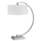 Homeroots 26" Nickel Metal Lantern Desk USB Table Lamp With White Shade 524762 - alternate 2
