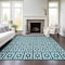 Homeroots 10' X 14' Teal Blue And Ivory Geometric Washable Indoor Outdoor Area Rug 613812 - alternate 6