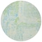 Homeroots 8' Mint Green And Blue Round Abstract Washable Indoor Outdoor Area Rug 609276 - alternate 5