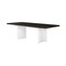 Homeroots 78" Walnut and White Wood Removable Leaf Double Pedestal Base Extendable Dining Table 631297 - alternate 3